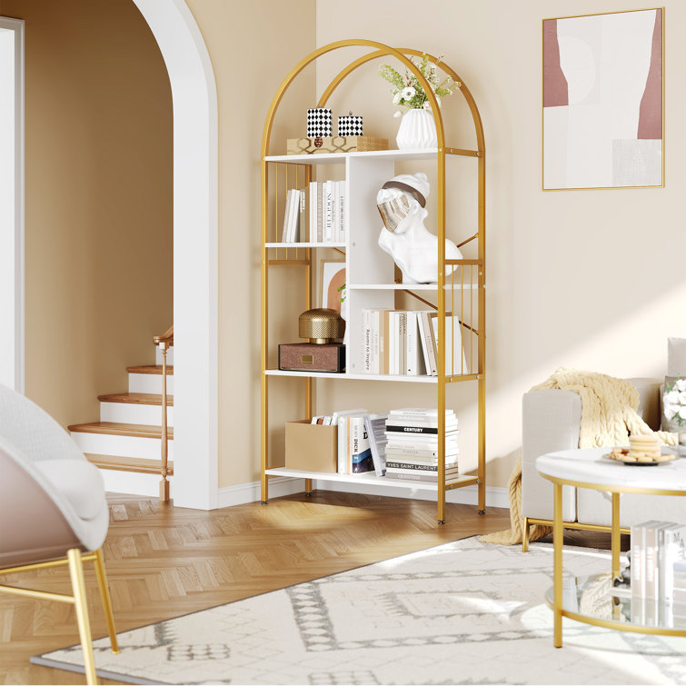 White and on sale gold bookshelf